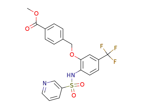 Molecular Structure of 909896-93-1 (methyl 4-{[2-[(pyridin-3-ylsulfonyl)amino]-5-(trifluoromethyl)phenoxy]methyl}benzoate)