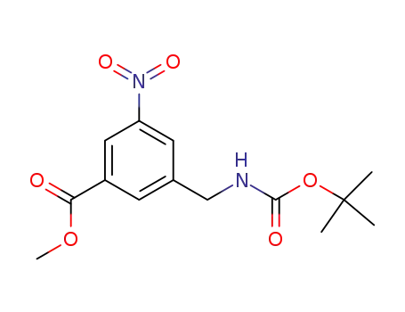 Molecular Structure of 913077-69-7 (3-[(tert-butyloxycarbonyl)aminomethyl]-5-nitrobenzoic acid methyl ester)