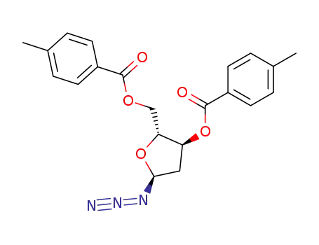 Molecular Structure of 316354-49-1 ((2R,3S)-5α-azido-2-{[(4-methylbenzoyl)oxy]methyl}tetrahydrofuran-3-yl 4-methylbenzoate)