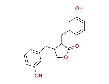 Molecular Structure of 76543-15-2 (2,3-bis(3'-hydroxybenzyl)butyrolactone)