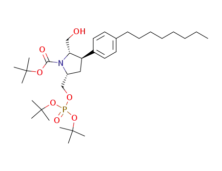 1-Pyrrolidinecarboxylic acid,
5-[[[bis(1,1-dimethylethoxy)phosphinyl]oxy]methyl]-2-(hydroxymethyl)-3-(
4-octylphenyl)-, 1,1-dimethylethyl ester, (2S,3R,5R)-