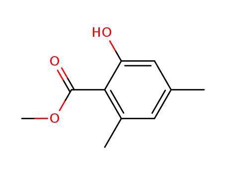 Molecular Structure of 57705-16-5 (METHYL 2-HYDROXY-4,6-DIMETHYLBENZOATE)