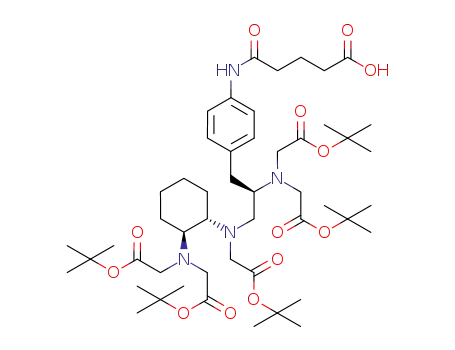 N-[(R)-2-amino-3-(p-aminophenyl-N-{5-oxopentanoic acid})-propyl]-trans-(S,S)-cyclohexane-1,2-diamine-N,N,N',N'',N''-penta-tert-butyl acetate