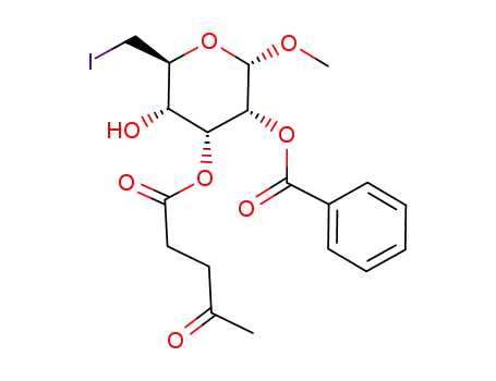 (2S,3R,4R,5S,6S)-5-hydroxy-6-iodomethyl-2-methoxy-4-(3-oxobutylcarbonyloxy)-3-phenylcarbonyloxytetrahydro-2H-pyran