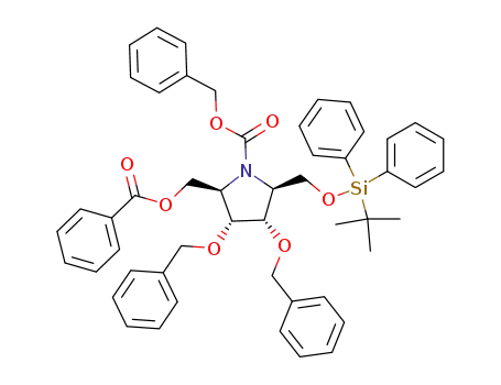 (2R,3R,4S,5S)-2'-O-benzoyl-3,4-dibenzyloxy-N-benzyloxycarbonyl-5'-O-tert-butyldiphenylsilyl-2,5-bis(hydroxymethyl)pyrrolidine