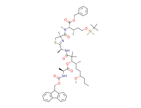 5-(<i>tert</i>-butyl-dimethyl-silanyloxy)-2-{[2-(1-{3-[2-(9<i>H</i>-fluoren-9-ylmethoxycarbonylamino)-propionyloxy]-7-methoxy-2,2,4-trimethyl-decanoylamino}-ethyl)-4-methyl-4,5-dihydro-thiazole-4-carbonyl]-methyl-amino}-3-methyl-pentanoic acid benzyl ester