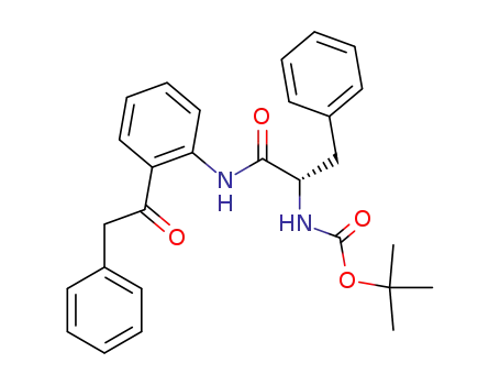 Molecular Structure of 917610-41-4 ([2-phenyl-1-(2-phenylacetyl-phenylcarbamoyl)-ethyl]-carbamic acid <i>tert</i>-butyl ester)