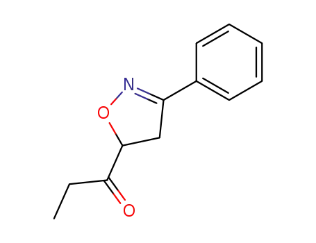 Molecular Structure of 14659-66-6 (1-Propanone, 1-(4,5-dihydro-3-phenyl-5-isoxazolyl)-)