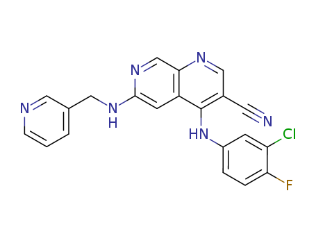 4-(3-CHLORO-4-FLUOROPHENYLAMINO)-6-((PYRIDIN-3-YL)METHYLAMINO)-1,7-NAPHTHYRIDINE-3-CARBONITRILE