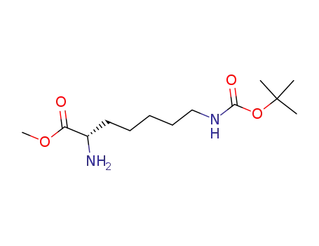 Molecular Structure of 862498-74-6 (Heptanoic acid, 2-amino-7-[[(1,1-dimethylethoxy)carbonyl]amino]-,
methyl ester, (2S)-)