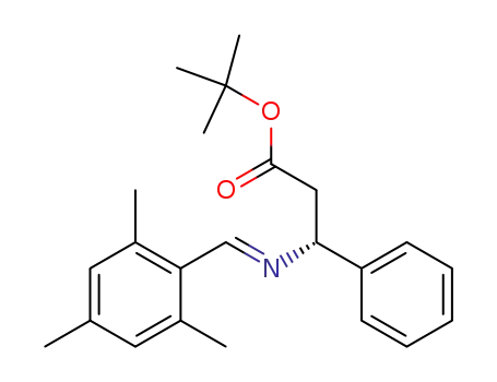 (R)-3-Phenyl-3-{[1-(2,4,6-trimethyl-phenyl)-meth-(E)-ylidene]-amino}-propionic acid tert-butyl ester