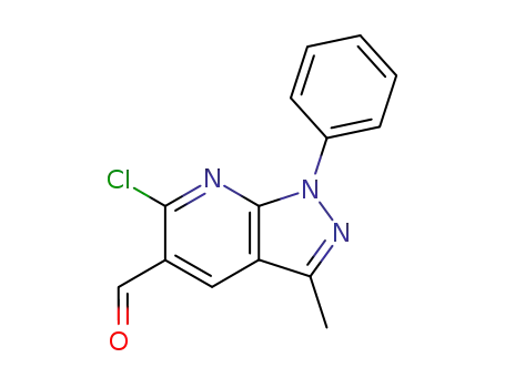 Molecular Structure of 81933-75-7 (6-CHLORO-3-METHYL-1-PHENYL-1H-PYRAZOLO[3,4-B]PYRIDINE-5-CARBALDEHYDE)