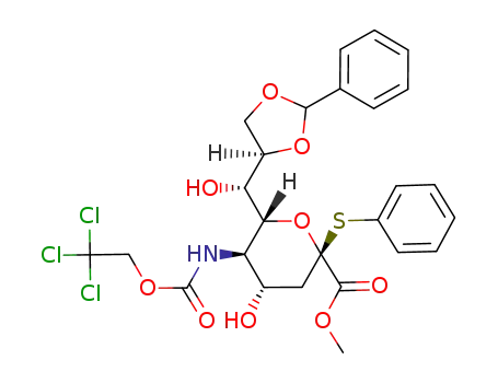 methyl (phenyl 8,9-O-benzylidene-3,5-dideoxy-2-thio-5-(2,2,2-trichloroethoxycarbonylamino)-D-glycero-β-D-galacto-2-nonulopyranosid)onate