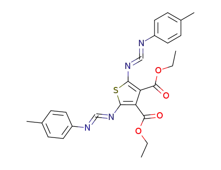 2,5-bis-<i>p</i>-tolyliminomethyleneamino-thiophene-3,4-dicarboxylic acid diethyl ester