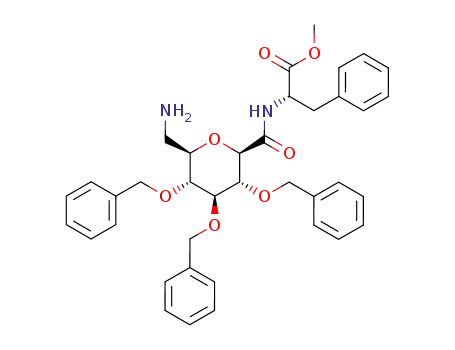 (S)-2-[((2R,3R,4S,5R,6R)-6-Aminomethyl-3,4,5-tris-benzyloxy-tetrahydro-pyran-2-carbonyl)-amino]-3-phenyl-propionic acid methyl ester