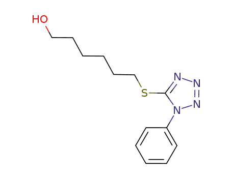 Molecular Structure of 934502-98-4 (6-(1-phenyl-1H-tetrazole-5-ylsulfanyl)hexane-1-ol)