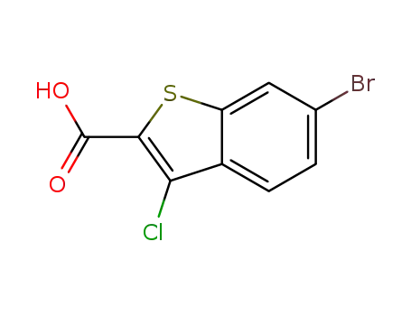 Molecular Structure of 438613-29-7 (6-BROMO-3-CHLORO-BENZO[B]THIOPHENE-2-CARBOXYLIC ACID)