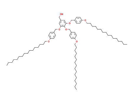 Molecular Structure of 879684-19-2 (Benzenemethanol, 3,4,5-tris[[4-(hexadecyloxy)phenyl]methoxy]-)