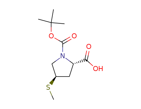 Molecular Structure of 876953-58-1 (1,2-Pyrrolidinedicarboxylic acid, 4-(methylthio)-, 1-(1,1-dimethylethyl)
ester, (2S,4R)-)
