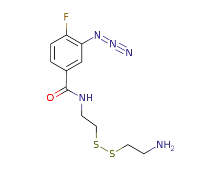 Molecular Structure of 934611-73-1 (N-(2-aminoethyldisulfide-2'-ethyl)-3-azido-4-fluorobenzamide)