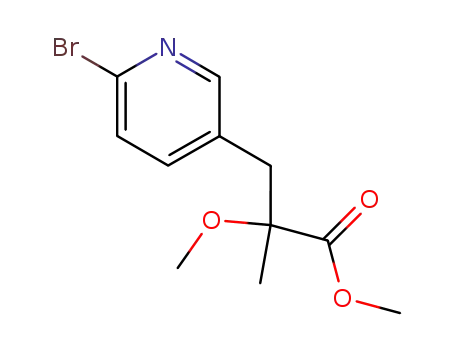 Molecular Structure of 784149-51-5 (3-(6-bromo-pyridin-3-yl)-2-methoxy-2-methyl-propionic acid methyl ester)