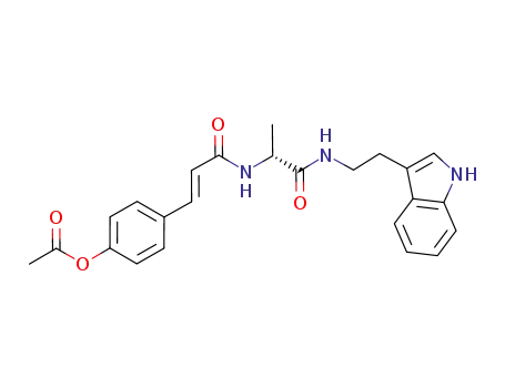 Molecular Structure of 940290-22-2 (N-(3-(4-acetoxyphenyl)-propenoyl)-D-alanine tryptamide)
