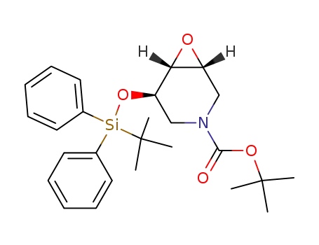 Molecular Structure of 780782-23-2 ((3R,4R,5R)-N-tert-butoxycarbonyl-3-(tert-butyldiphenylsilyloxy)-4,5-epoxypiperidine)