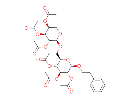 phenethyl 2,3,4,2',3',4'-O-hexaacetyl-α-L-arabinopyranosyl-(1->6)-β-D-glucopyranoside