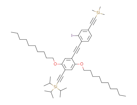 1,4-Bis-decyloxy-2-(2-iodo-4-trimethylsilanylethynyl-phenylethynyl)-5-[(triisopropylsilanyl)-ethynyl]-benzene