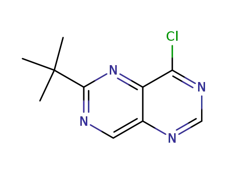 Molecular Structure of 746671-58-9 (Pyrimido[5,4-d]pyrimidine, 4-chloro-6-(1,1-dimethylethyl)-)