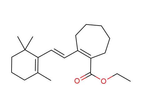 Molecular Structure of 189271-65-6 (1-Cycloheptene-1-carboxylic acid,
2-[2-(2,6,6-trimethyl-1-cyclohexen-1-yl)ethenyl]-, ethyl ester, (E)-)