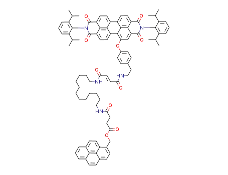 <i>N</i>-{12-[3-(2-{4-[2,9-bis-(2,6-diisopropyl-phenyl)-1,3,8,10-tetraoxo-1,2,3,8,9,10-hexahydro-anthra[2,1,9-<i>def</i>;6,5,10-<i>d</i>'<i>e</i>'<i>f</i>']diisoquinolin-5-yloxy]-phenyl}-ethylcarbamoyl)-acryloylamino]-dodecyl}-succinamic acid pyren-1-ylmethyl ester