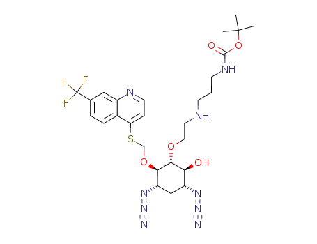 (3-{2-[(1R,2S,3R,5S,6R)-3,5-Diazido-2-hydroxy-6-(7-trifluoromethyl-quinolin-4-ylsulfanylmethoxy)-cyclohexyloxy]-ethylamino}-propyl)-carbamic acid tert-butyl ester