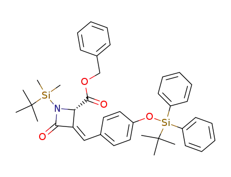 2-Azetidinecarboxylic acid,
1-[(1,1-dimethylethyl)dimethylsilyl]-3-[[4-[[(1,1-dimethylethyl)diphenylsilyl]
oxy]phenyl]methylene]-4-oxo-, phenylmethyl ester, (2S,3E)-
