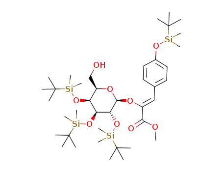 methyl (Z)-2-(2',3',4'-tri-O-t-butyldimethylsilyl-β-D-galactopyranosyloxy)-3-p-t-butyldimethylsiloxyphenyl acrylate