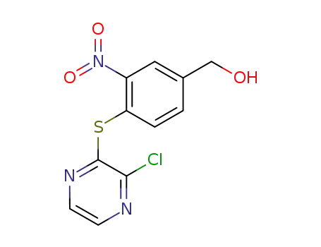 Molecular Structure of 203661-08-9 (Benzenemethanol, 4-[(3-chloropyrazinyl)thio]-3-nitro-)