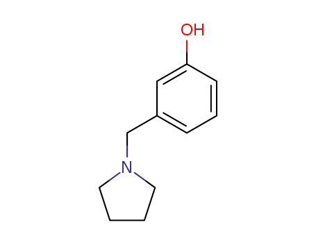 Molecular Structure of 69383-70-6 (Phenol, 3-(1-pyrrolidinylmethyl)-)