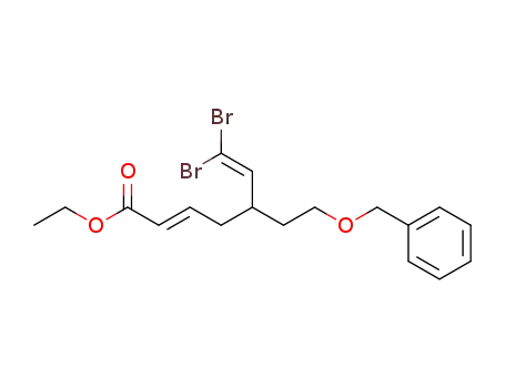 2,6-Heptadienoic acid, 7,7-dibromo-5-[2-(phenylmethoxy)ethyl]-, ethyl
ester, (2E)-