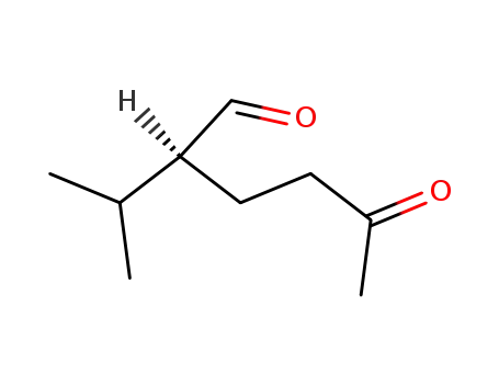 Molecular Structure of 57213-53-3 (Hexanal, 2-(1-methylethyl)-5-oxo-, (2S)-)