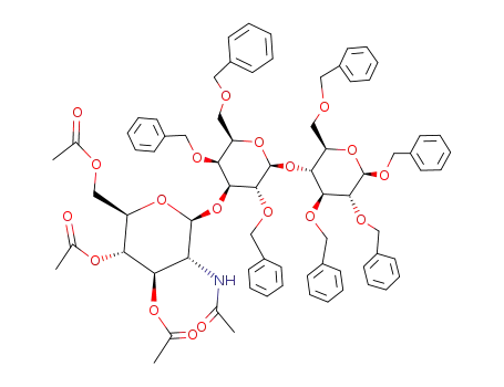 benzyl O-(2-acetamido-2-deoxy-3,4,6-tri-O-acetyl-β-D-glucopyransoyl)-(1->3)-O-(2,4,6-tri-O-benzyl-β-D-galactopyranosyl)-(1->4)-2,3,6-tri-O-benzyl-β-D-glucopyranoside