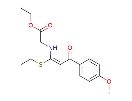 Glycine, N-[(1E)-1-(ethylthio)-3-(4-methoxyphenyl)-3-oxo-1-propenyl]-,
ethyl ester