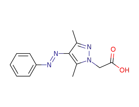 Molecular Structure of 1870855-76-7 ((E)-2-(3,5-dimethyl-4-(phenyldiazenyl)-1H-pyrazol-1-yl)acetic acid)