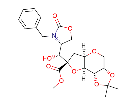 (3aS,5aR,7S,8aS,8bS)-7-[(R)-((R)-3-Benzyl-2-oxo-oxazolidin-4-yl)-hydroxy-methyl]-2,2-dimethyl-hexahydro-[1,3]dioxolo[4,5]furo[2,3-b]pyran-7-carboxylic acid methyl ester