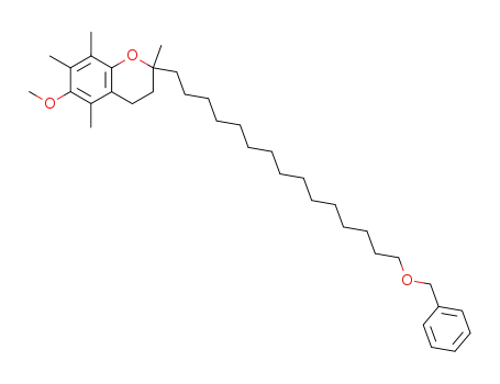 Molecular Structure of 918876-36-5 (2-(15-(benzyloxy)pentadecyl)-6-methoxy-2,5,7,8-tetramethyl-3,4-dihydro-2H-chromene)
