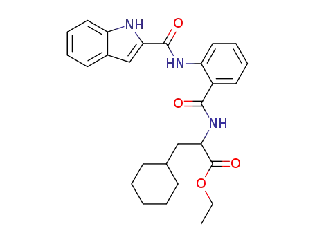 Molecular Structure of 856571-41-0 (3-cyclohexyl-2-{2-[(1H-indole-2-carbonyl)amino]benzoylamino}propionic acid ethyl ester)