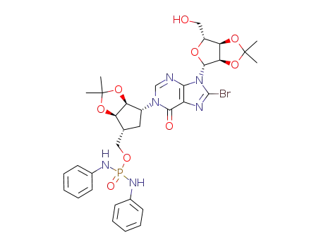 8-bromo-N-1-[(1R,2S,3R,4R)-2,3-(isopropylidenedioxy)-4-[[(dianilinophosphoryl)oxy]methyl]cyclopentyl]-2',3'-O-isopropylideneinosine