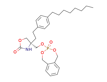 (R)-4-[2-(4-octylphenyl)ethyl]-4-(3-oxo-1,5-dihydro-3λ<sup>5</sup>-benzo[e][1,3,2]dioxaphosphepin-3-yloxymethyl)oxazolidin-2-one