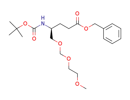 Molecular Structure of 299432-52-3 (benzyl (4S)-4-(tert-butoxycarbonyl)amino-5-[(2-methoxyethoxy)methoxy]pentanoate)