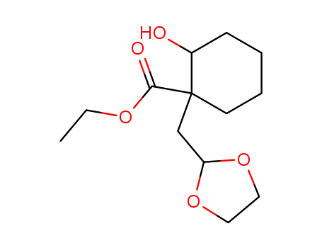 Cyclohexanecarboxylic acid, 1-(1,3-dioxolan-2-ylmethyl)-2-hydroxy-,
ethyl ester