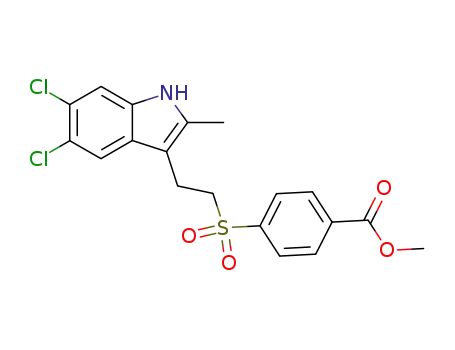 Molecular Structure of 872674-92-5 (Benzoic acid, 4-[[2-(5,6-dichloro-2-methyl-1H-indol-3-yl)ethyl]sulfonyl]-,
methyl ester)
